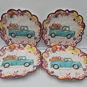 4 PACKS The Pioneer Woman Pumpkin Dog Truck Paper‎ Plate; 32 Ct.; 11.5"